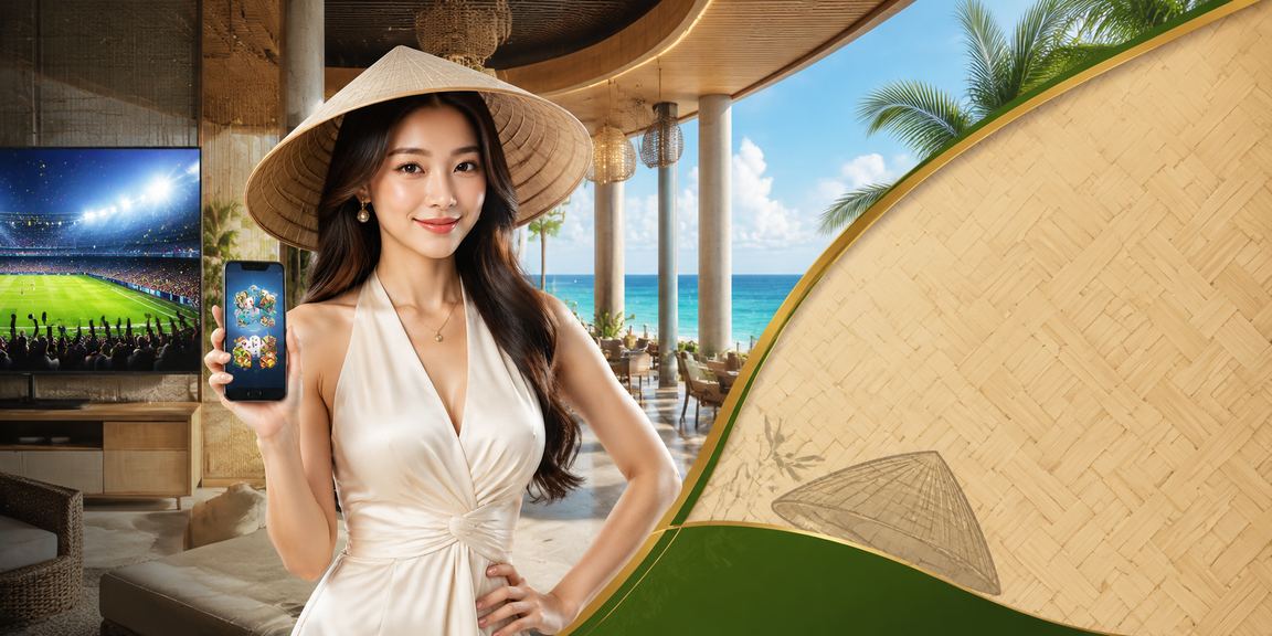 Người chơi bài truyền thống trong không gian mang phong cách nón lá tại Đà Nẵng